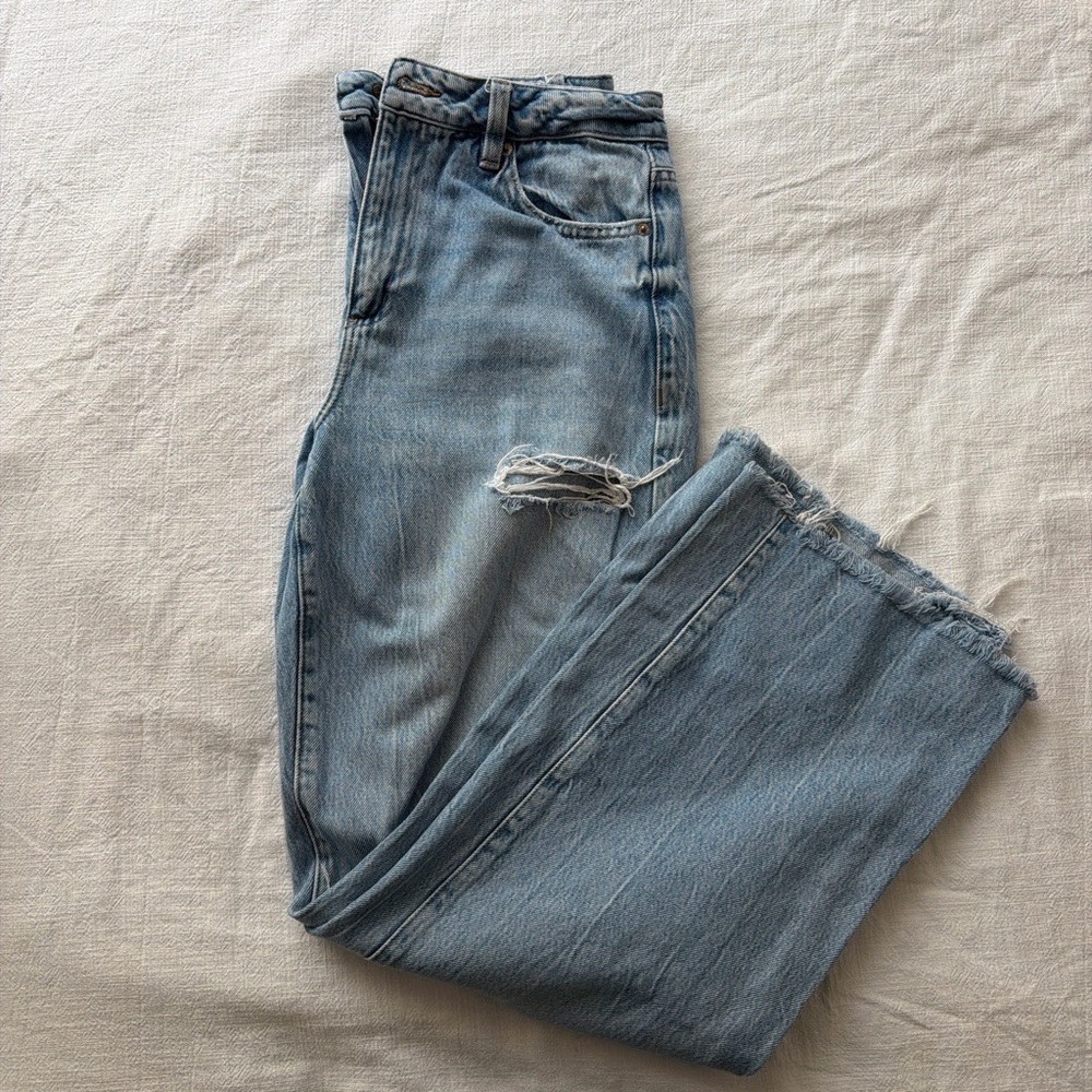 Garage Wide Leg Blue Denim Jeans